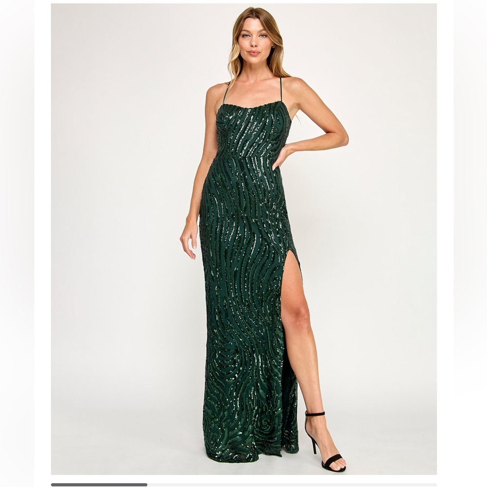 City Studios  Green Sequin Dress